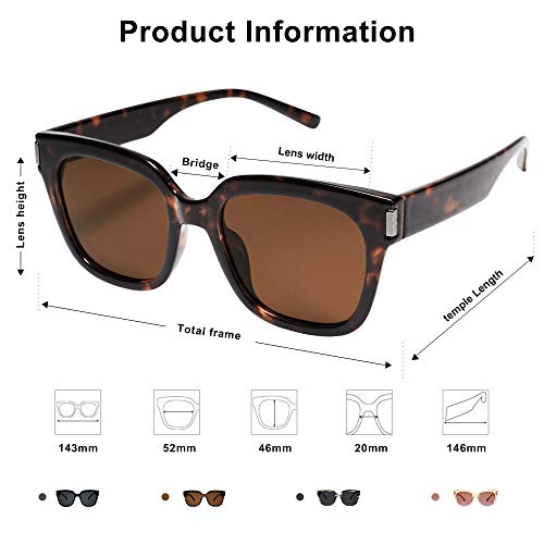 SOJOS Polarized Sunglasses for Women Men Trendy Square Large Sun Glasses SJ2149