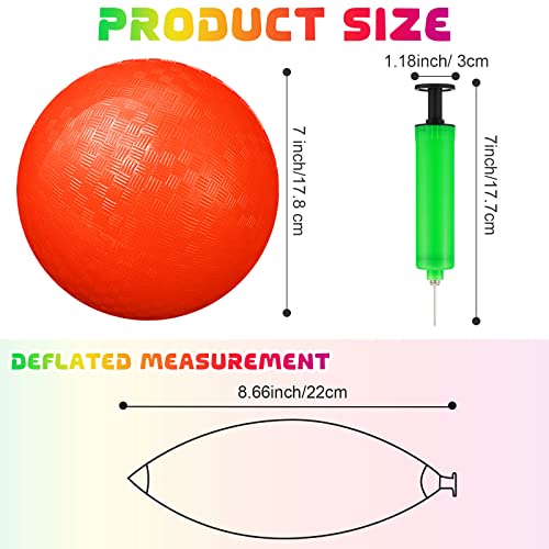 Vinsot 12 Pack 8.5 Inch Playground Balls Kickball Bulk, Bouncy Balls for Kids Inflatable Bouncing Handball with Hand Pump ...