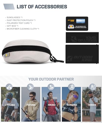 OUTDOORKING Sport Polarized Sunglasses for Men and Women, Stylish and Lightweight Cycling Sunglasses with UV400 Protection