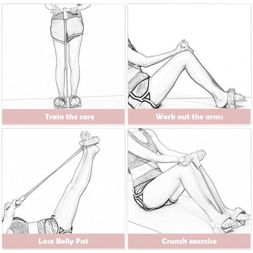 Adjustable Ankle Strap Resistance Band with Handle,0.4-inch Diameter Thick TPE Resistance Band 40-45lbs,Suitable for All W...