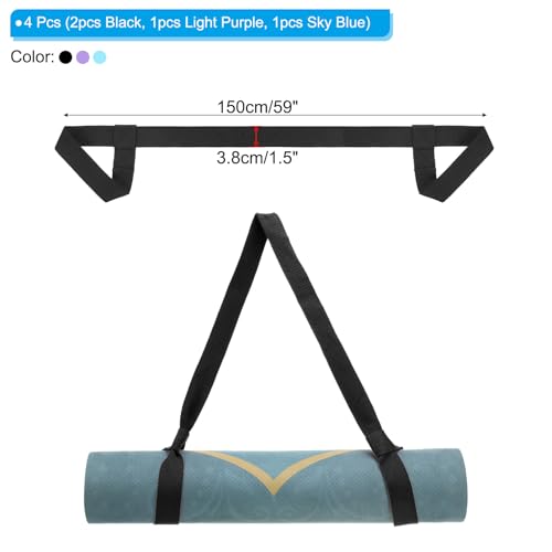 PATIKIL Yoga Mat Strap, Adjustable Yoga Mat Carrier Straps Sling Cotton Anti Slip Mat Holder Stretching Band for Exercise