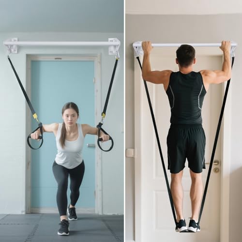 Purife Wall Mounted Doorway Pull Up Bar, Heavy Duty Strength Training Pull-Up Bars for Doorframe, Support Beam or Joist Mo...
