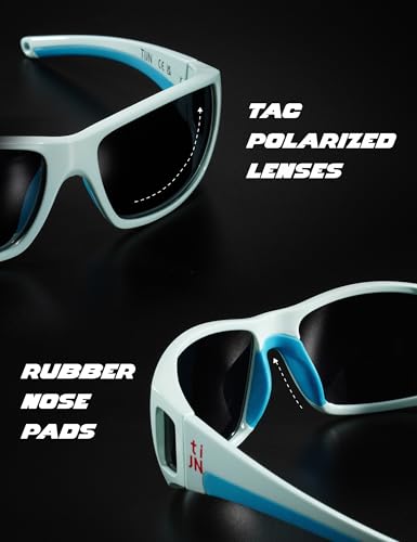 TIJN Polarized Wraparound Sunglasses for Men & Women-UV400 TR90 with Floating Strap for Skiing Snowboarding Winter Outdoors