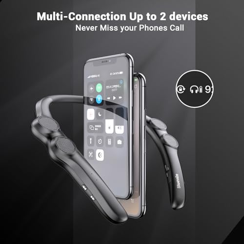 Dawsho Neckband Bluetooth Speaker, Wireless Wearable Speaker w/Built-in Mic,78g Lightweight, High Fidelity 3D Stereo Soun...
