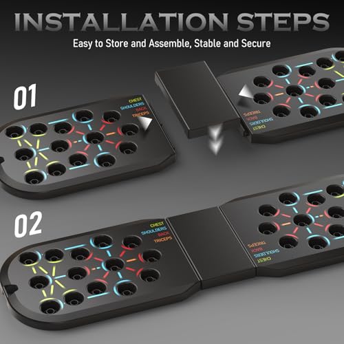 JLoibao Push Up Board Fitness, Workout Home Gym Equipment, 20 in 1 Exercise Pushup Bar Handles for Floor, Strength Trainin...