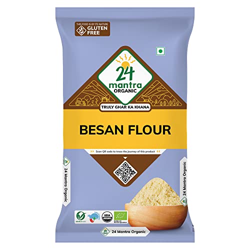 24 Mantra Organic Besan/Gram Flour/Besan Pindi - 500Gms | Pack Of 1 | 100% Organic | Chemical Free & Pesticides Free | Uniform P