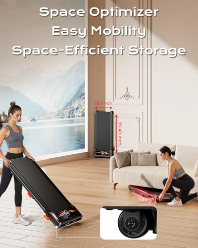 Walking Pad, Treadmill with Incline, 10% Under Desk Treadmill, EAGLOG 2.5HP Portable Treadmills for Home Small Women, Runn...