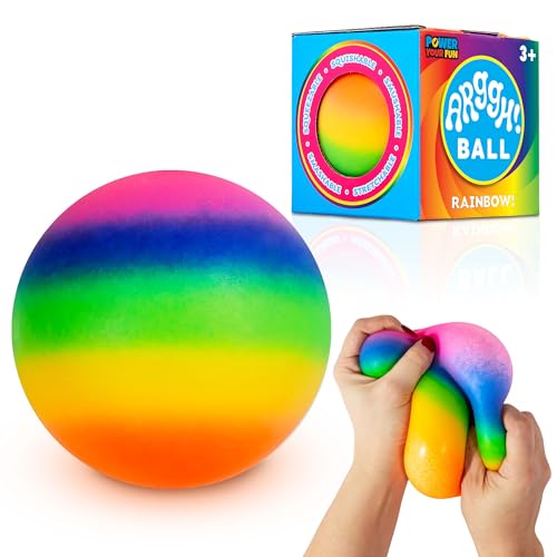 Power Your Fun Arggh Rainbow Giant Stress Balls for Adults - 3.75 Inch Large Stress Balls for Kids Squishy Toys Ball Stres...