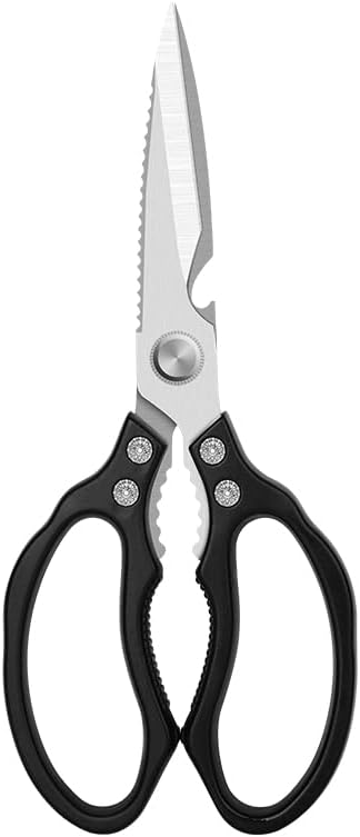 Kitchen Scissors, Heavy Duty Sharp Kitchen Shears Dishwasher Safe, Kitchen Accessories Cooking Shears for Kitchen Meat Chicken Fish Poultry Herb Bread (Black)