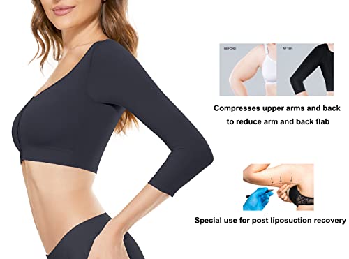 KSKshape Arm Shaper for Women Post Surgery Arm Lipo Compression Sleeves Front Closure Shapewear Bra Posture Corrector