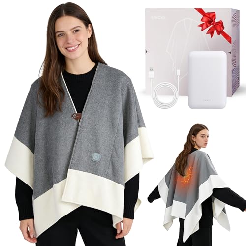 IUECSE Cordless Wearable Heated Blanket, Heated Blanket Battery Operated with Power Bank, USB Heating Throw Shawls Portabl...