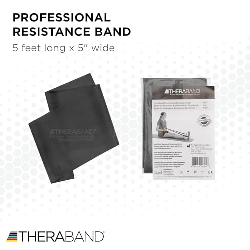 THERABAND Professional Resistance Band, Black Level 5 Special Heavy, 5 ft Exercise Band for Physical Therapy, Strength Tra...