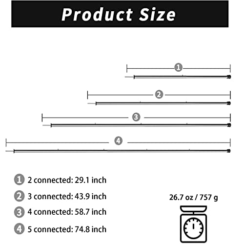 SAN LIKE Tent Pole Telescopic Adjustable tarp Poles for Camping Canopy Awning Shelter Backpacking Hiking -(Adjustable Leng...