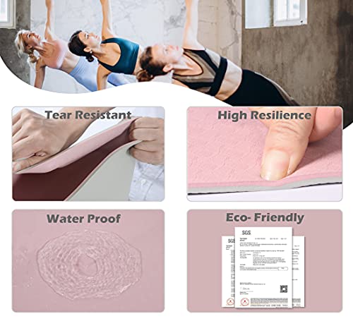 UMINEUX Large Yoga Mat for Men and Women 1/4 & 2/5 Inch Extra Thick TPE Fitness Mat for Home Gym Workout, Non-Slip, Eco Fr...