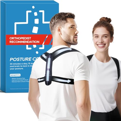 Duoorra Posture Corrector for Women and Men, Adjustable Upper & Mid Back Brace for Neck, Shoulder & Back Support, Breathab...