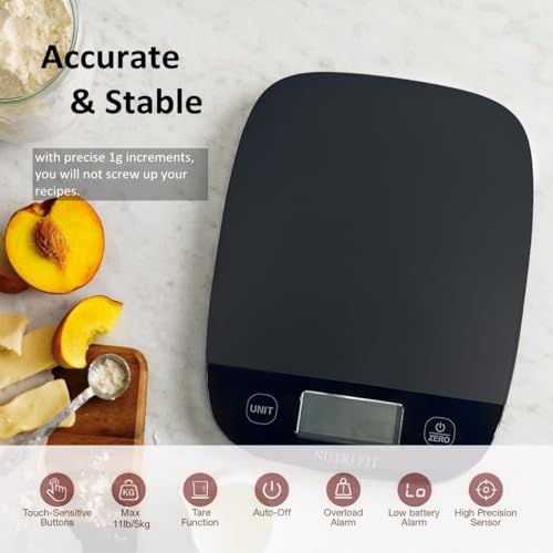 NUTRI FIT Food Scale for Kitchen Scales Digital Weight Grams and Ounces, Baking Scale Accurate for Weight Loss, Cooking, C...
