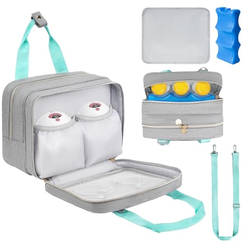Wearable Breast Pump Bag with Cooler Compartment Compatible with Momcozy M5/S12 Pro, Elvie & Medela Pump in Style, Carryin...