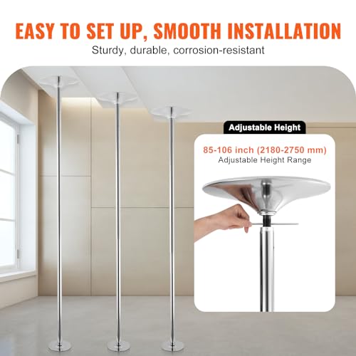 VEVOR Professional Dancing Pole, Spinning Static Dancing Pole Kit, Portable Removable Pole, 45mm Heavy-Duty Stainless Stee...