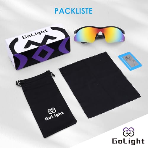 GoLight Polarized Sports Sunglasses for Men & Women – UV400, Anti-Glare, Lightweight Frame,Metal Hinges – for Running,Driving