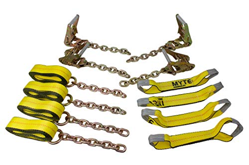 Mytee Products Roll Back Tie Down System Chain Ends 8 Point Tie Down Kit for Car Hauler Carrier Tow Truck - 14ft