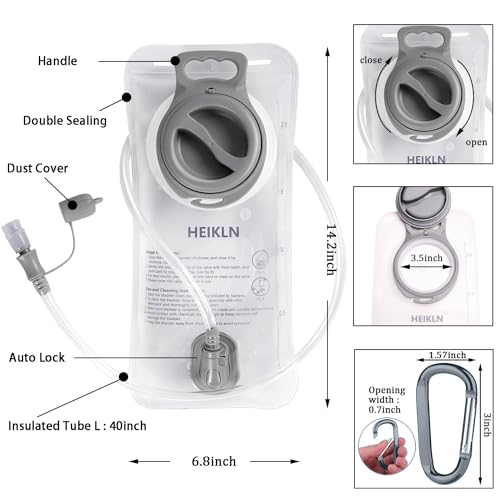 HEIKLN Hydration Bladder 1.5L-2L-3L,Leak Proof Water Reservoir, BPA Free Military Water Storage Bladder Bag Hydration Pack...