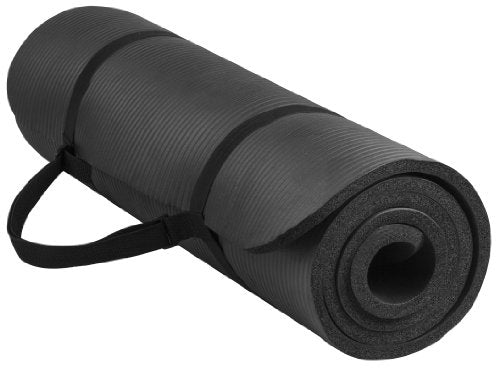 Fitvids All Purpose 1/2-Inch Extra Thick High Density Anti-Tear Exercise Yoga Mat with Carrying Strap and Yoga Blocks, Mul...