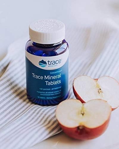 Trace Minerals ConcenTrace Trace Mineral Tablets - Supplement for Bone & Joint Support - Aids Hydration & Electrolyte Restoration - 90 Tablets (30 Servings)