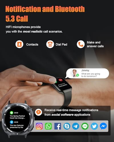 Military Smart Watches for Men(Answer/Make Calls), 1.39" HD Fitness Watch, 24/7 Heart Rate Sleep Monitor, Smart Watch for ...