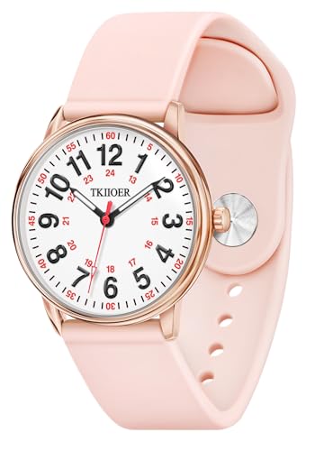TKIIOER Nurse Watch for Nurse Medical Professionals Students Women Men, 50M Waterproof 12/24 Hour Military Time Luminous E...