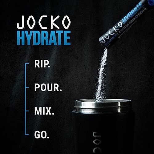 Jocko Fuel Hydrate Electrolytes Powder Packets Low Sugar - Hydration Amplifier Packets for Recovery, Dehydration, & Exerci...
