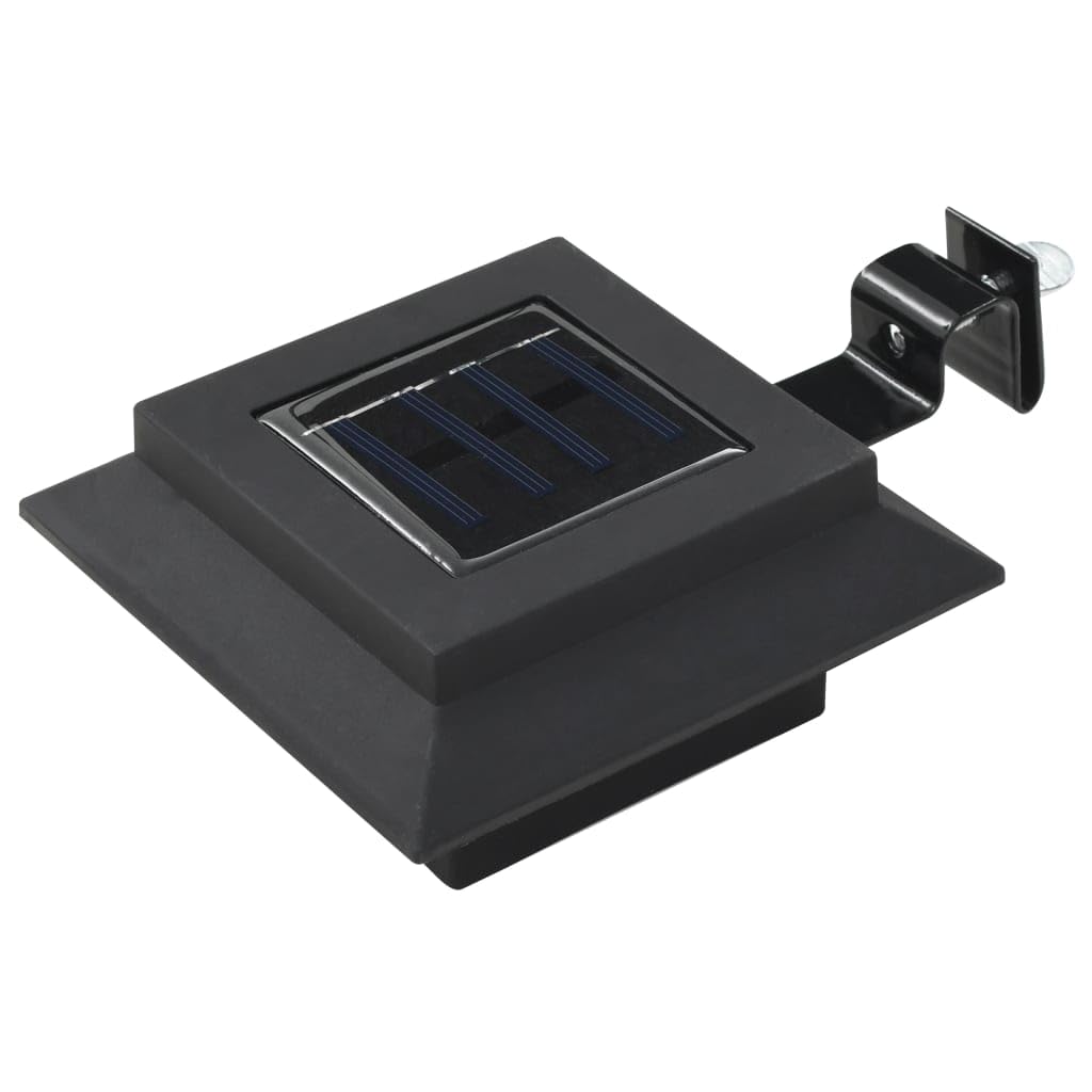 vidaXL Outdoor Solar Lamps Set of 6, LED Square Design, 4.7in Black, Eco-Friendly, Rechargeable Battery, Easy Installation, Model 44468