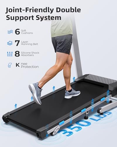 COZYINN Foldable Treadmill with Incline for Home Small - 350 lb Capacity, 3.0HP Quiet Folding Treadmill with Pulse Sensor ...