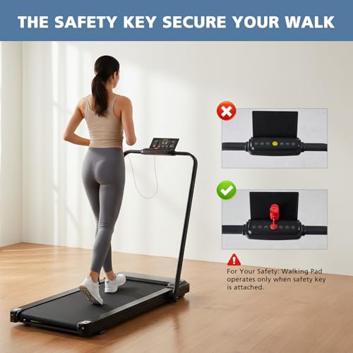 OLIXIS Walking Pad Treadmill for Home, Under Desk Treadmill for Small Space, Portable Design for Home Office Workouts, LED...