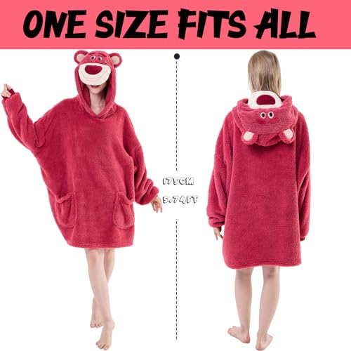 NEWCOSPLAY Wearable Blanket Hoodie Sherpa Hoodie Blanket for Women Men Warm Oversized Sweatshirt with Pockets
