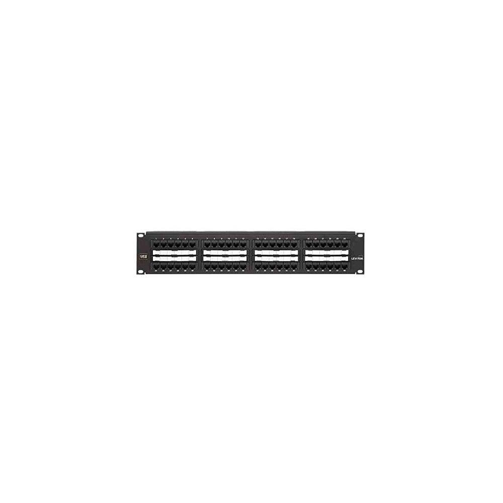 Leviton Extreme Cat 6+ Flat 110-Style Patch Panel, 2Ru, 48-Port, Centralized Labeling, 69586-C48