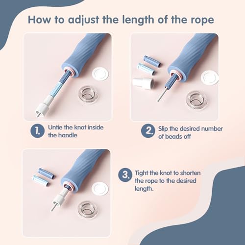Redify Beaded Jump Rope for Kids,Tangle-Free Segmented Kids Jump Rope with Soft Anti-slip Handles,Adjustable Jumping Rope ...