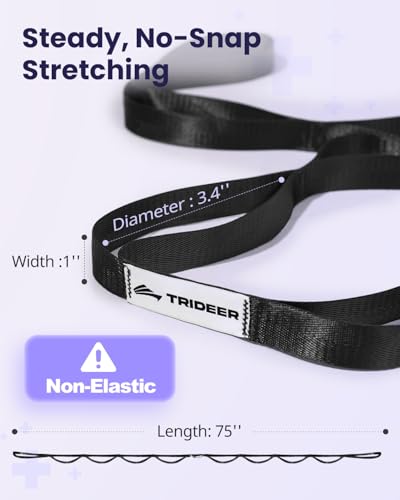 Trideer Stretching Strap & 3-Level Resistance Bands Set for Rehab, Flexibility Training, and Full-Body Strength, Physical ...