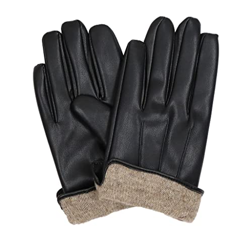 Brandilo Chill-Defying PU Leather Gloves For Men - Mens Winter Gloves Perfect Gloves for Cold Weather Cashmere Mens Leathe...