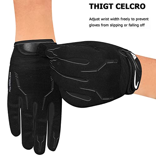 WESTWOOD FOX Cycling Gloves for Men - Full Finger BMX & Mountain Bike Gloves with Touchscreen, MTB, Padded Anti-Slip Grips...