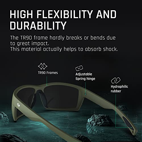 TOREGE Sports Polarized Sunglasses for Men Women Flexible Frame Cycling Running Driving Fishing Mountaineering TR24