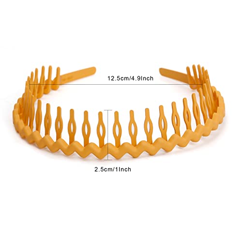 WOVOWOVO Plastic Hair Bands with Teeth, 10 Packs Thin Headbands for Women Girls Teens, Non Slip Hair Comb Head Bands Hair ...