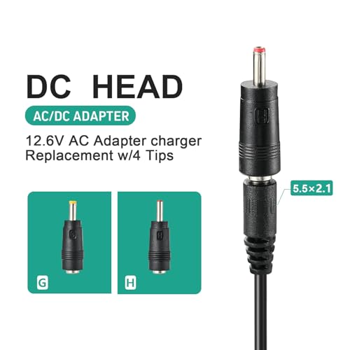 Massage Gun Charger 12v ~ 12.6v 1.0A Charger for 12.6v Massage Gun Power Cord Switch Power Supply