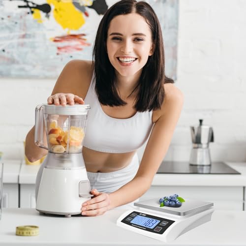 Puozult Digital Kitchen Scale 30kg/66lb Large Food Scale for Baking Cooking Stainless Bread Scale with LCD Display Countin...