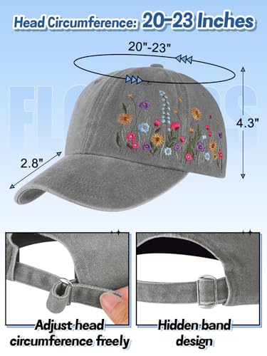 Biggun Trendy Embroidered Baseball Cap for Girls Women Men - Adjustable Soft Breathable Hats for Casual Wear
