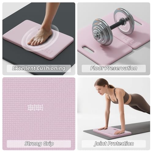 ILILI Yoga Knee Pad Foldable, TPE Soft Pad 24*17*0.5inch (Folding Size 17*12*1inch) for Knee Push-ups, Plank Support＆Elbo...