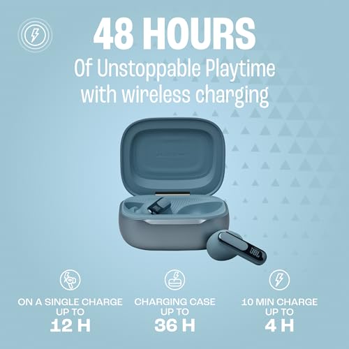 JBL Live Beam 3 - True Wireless Noise-Cancelling Stick-Closed Earbuds, 48Hrs Total Playback, Wireless Charging, 6 Mics for...