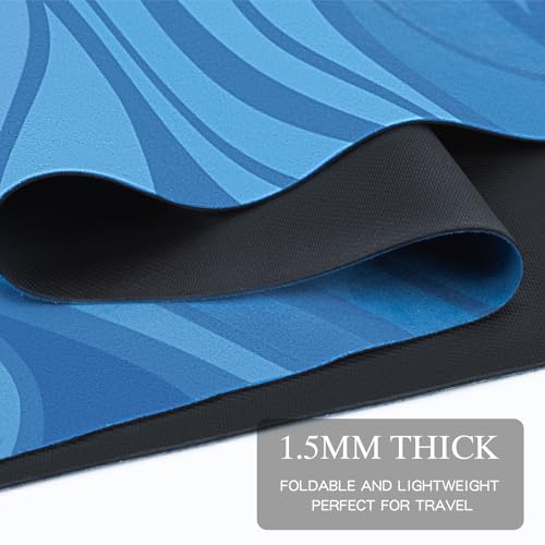 JOOEER Foldable Yoga Mat, Non-slip Suede Fitness Mat With Carry Bag for Yoga, Exercise, Pilates, 1.5mm Thick Lightweight E...