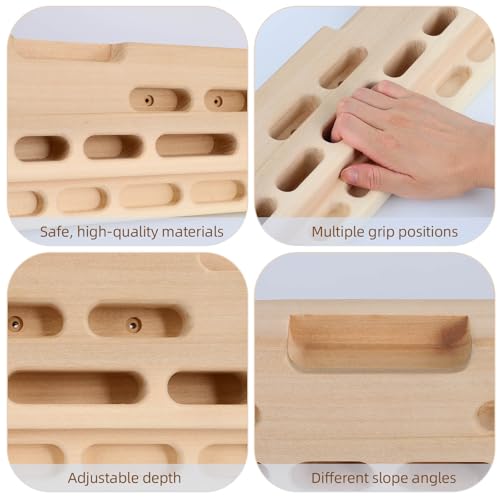 Rock Climbing Hangboard Training, Rock Climbing Fingerboard Door-Mounted Training Station, Equipped with Grip Points, Slop...