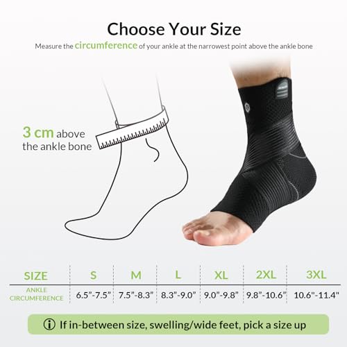 ZOELION Ankle Brace Compression Support with Removable Fishnet Strap, 3D Knit Plantar Fasciitis Relief Achilles Tendonitis...