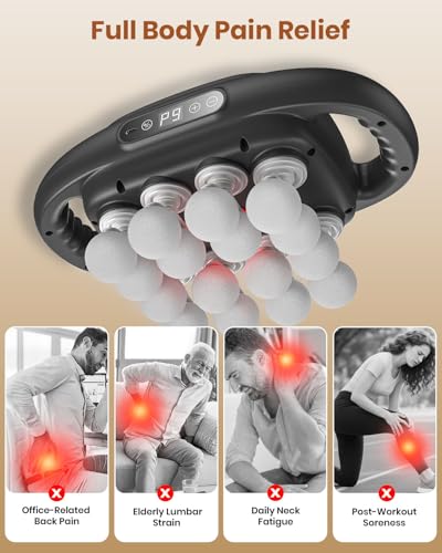 16-Head Massage Gun, Deep Tissue Back Massager with 99 Adjustable Intensities & 9 Modes, Electric Percussion Massager, Gun...
